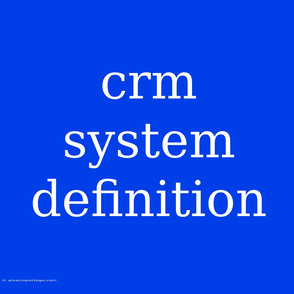 Crm System Definition