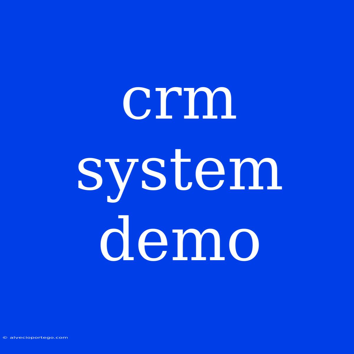 Crm System Demo