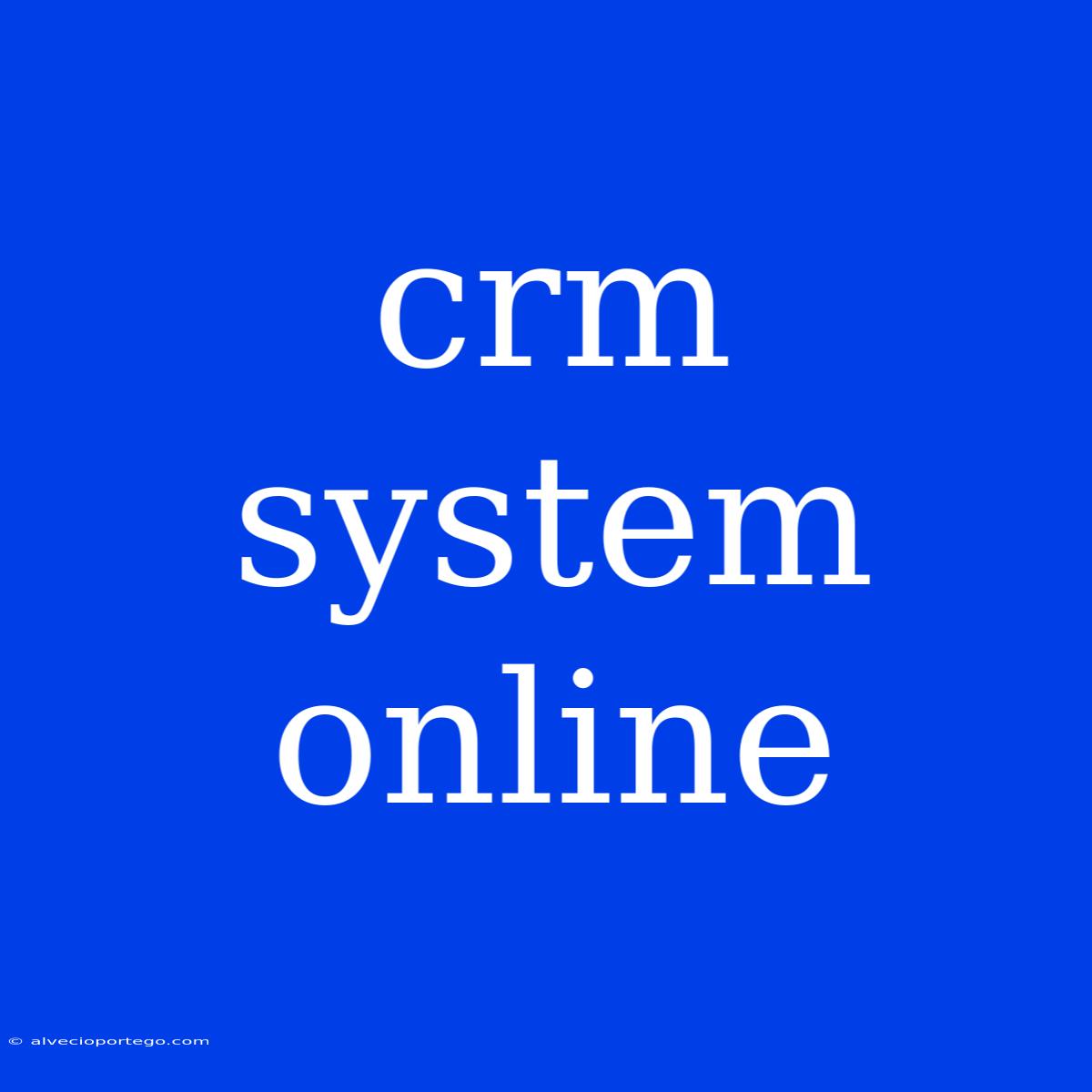 Crm System Online