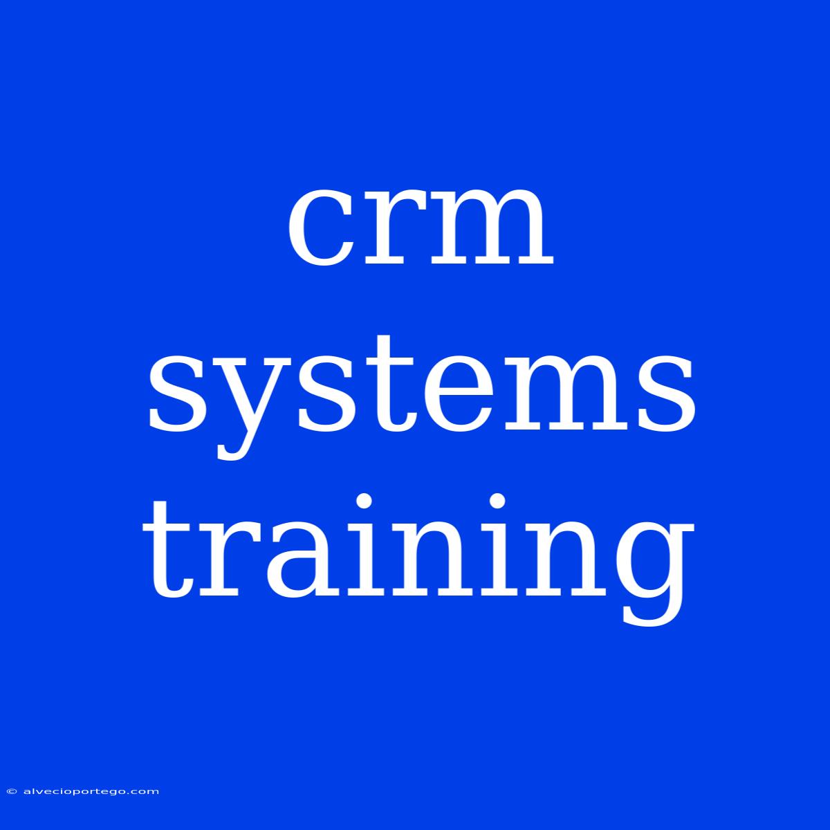 Crm Systems Training