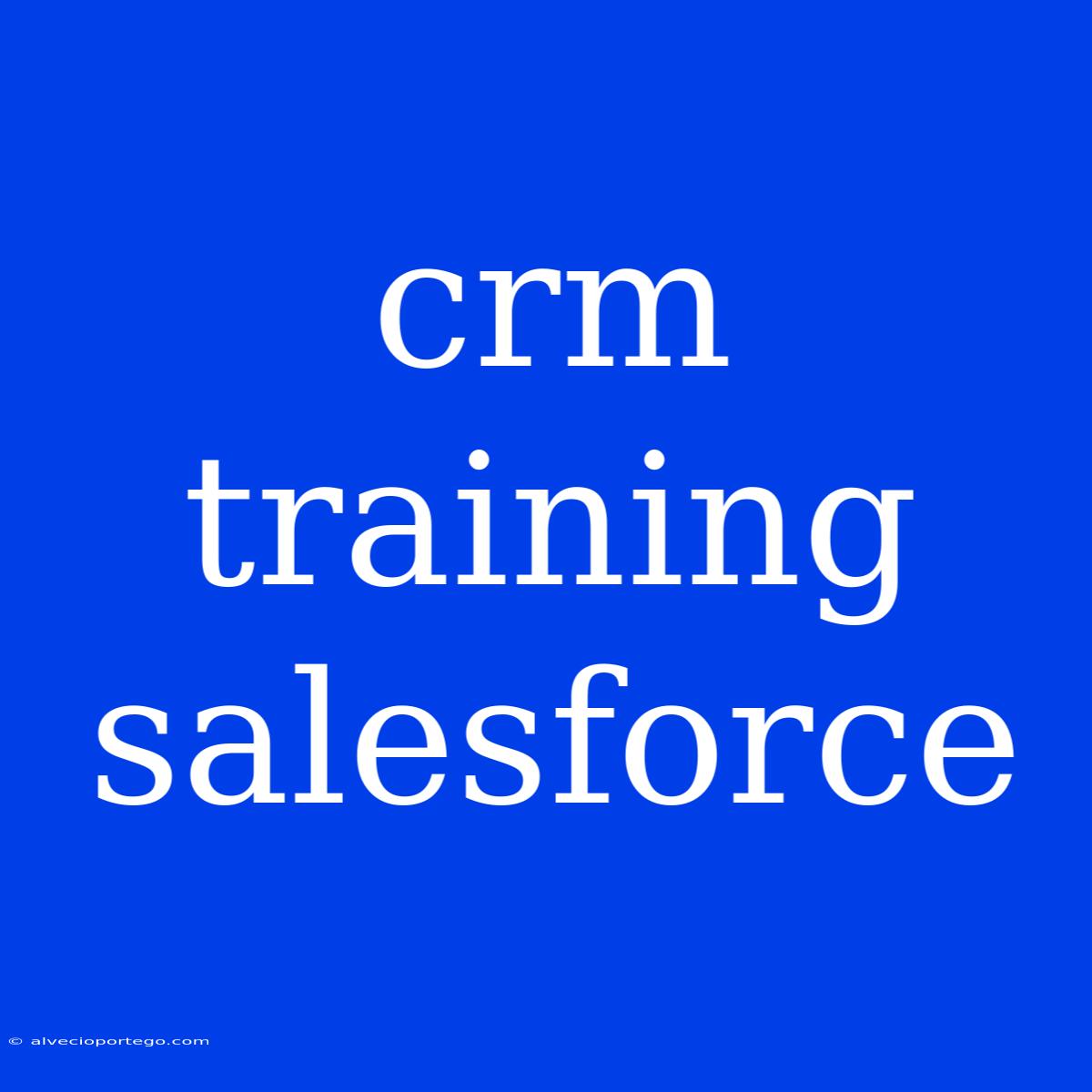 Crm Training Salesforce