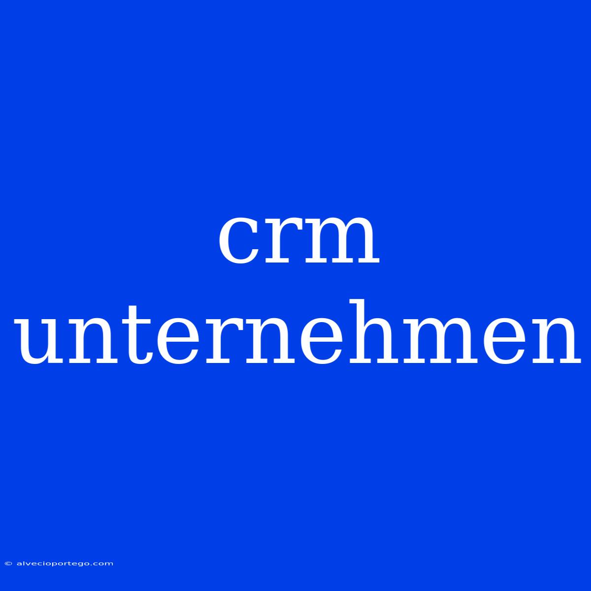 Crm Unternehmen