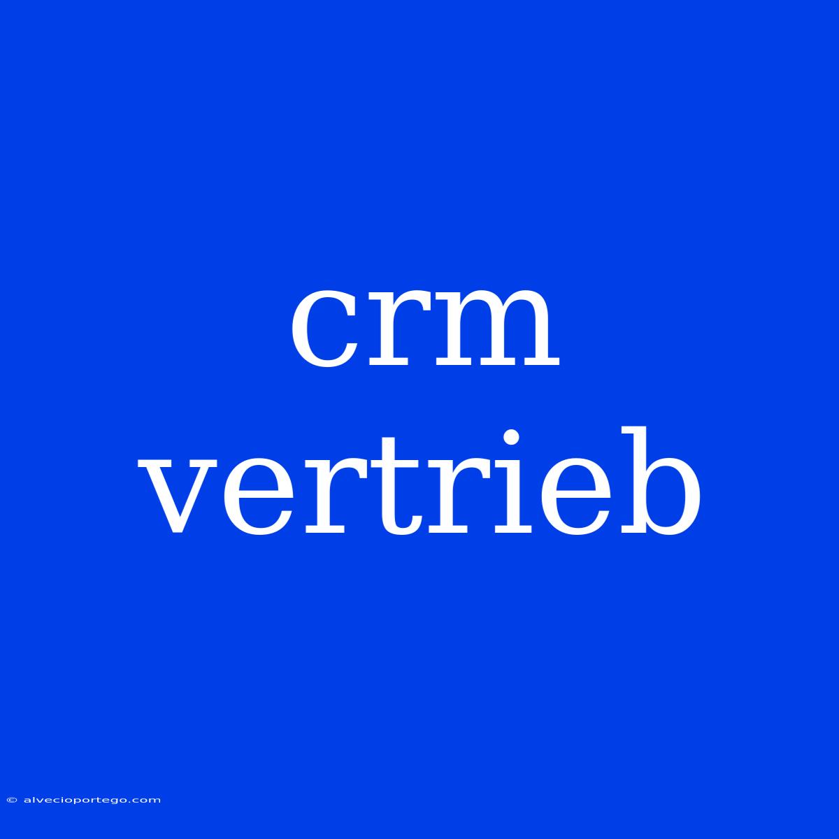 Crm Vertrieb