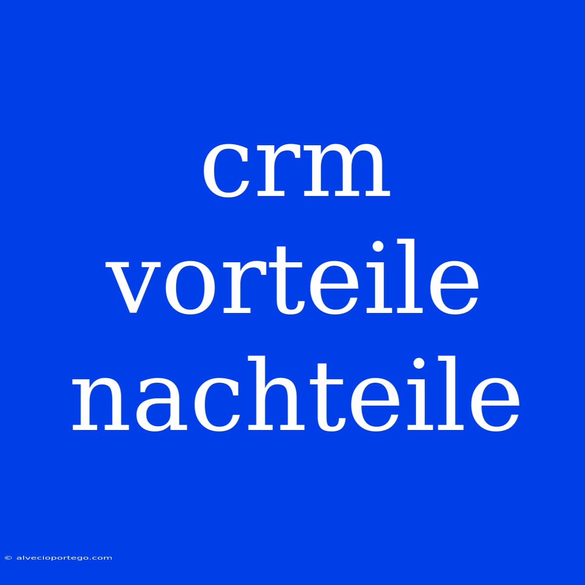 Crm Vorteile Nachteile