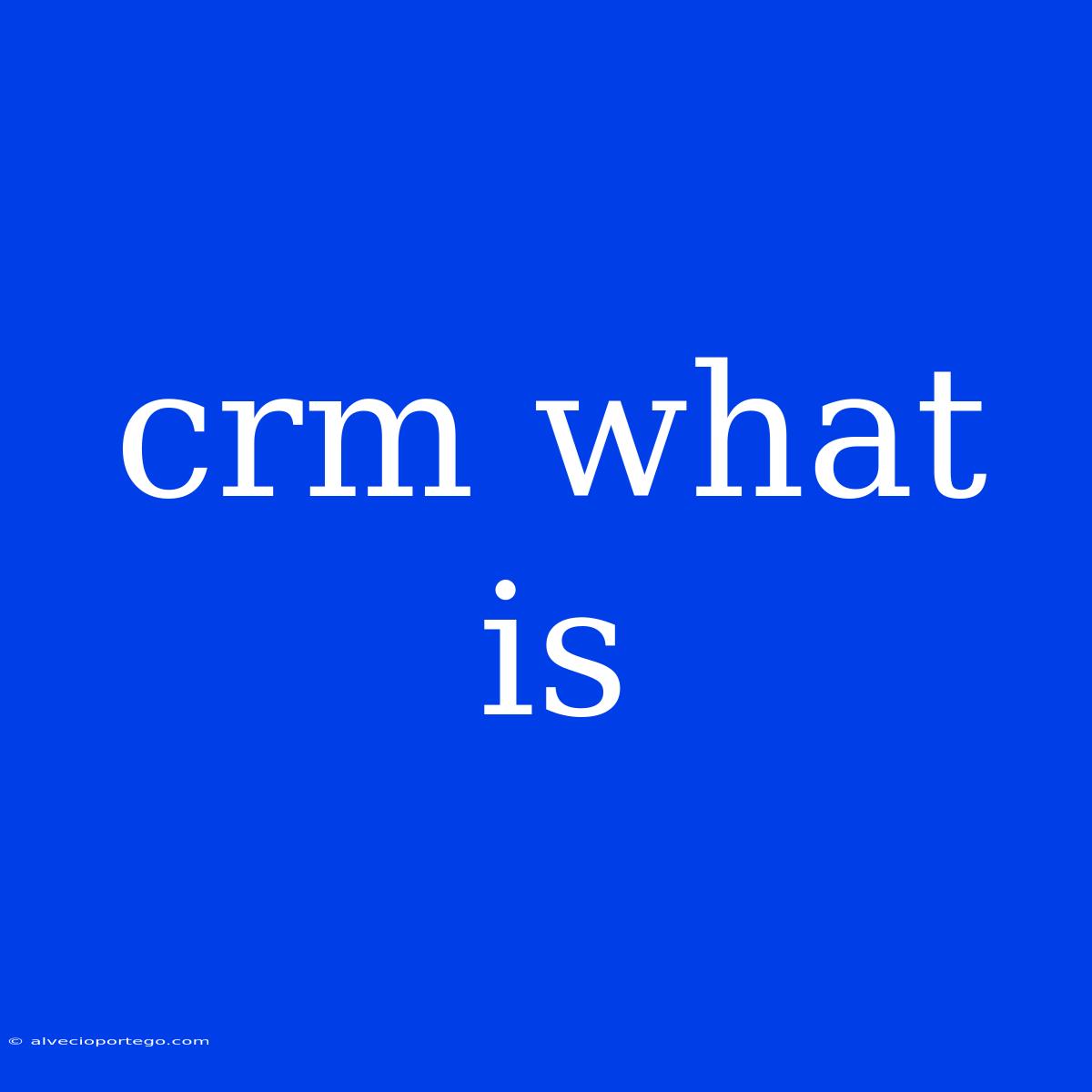 Crm What Is