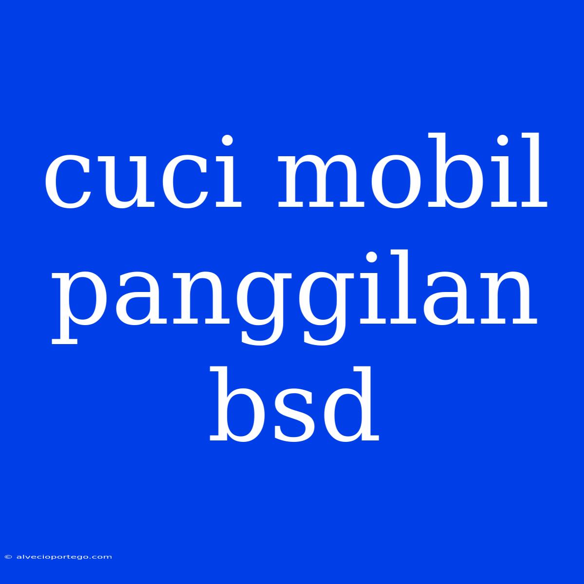 Cuci Mobil Panggilan Bsd