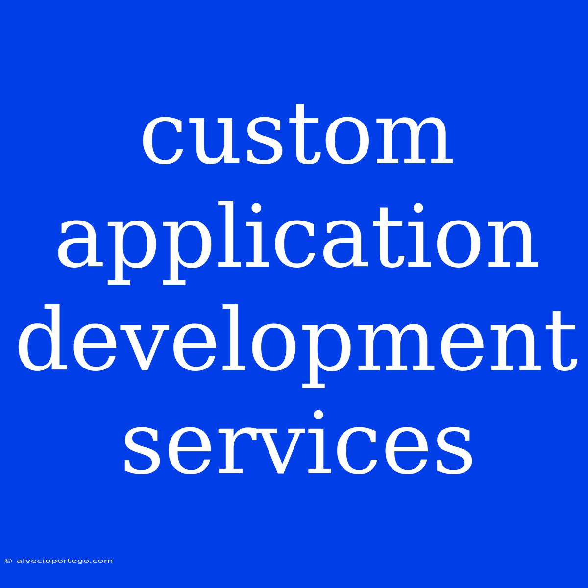 Custom Application Development Services