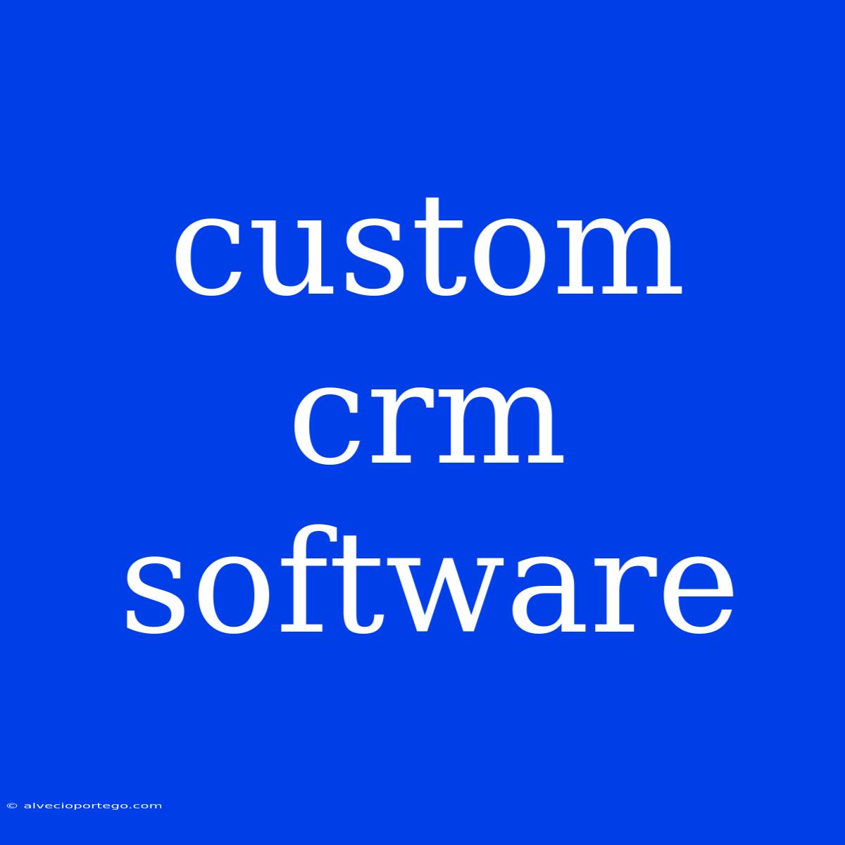 Custom Crm Software