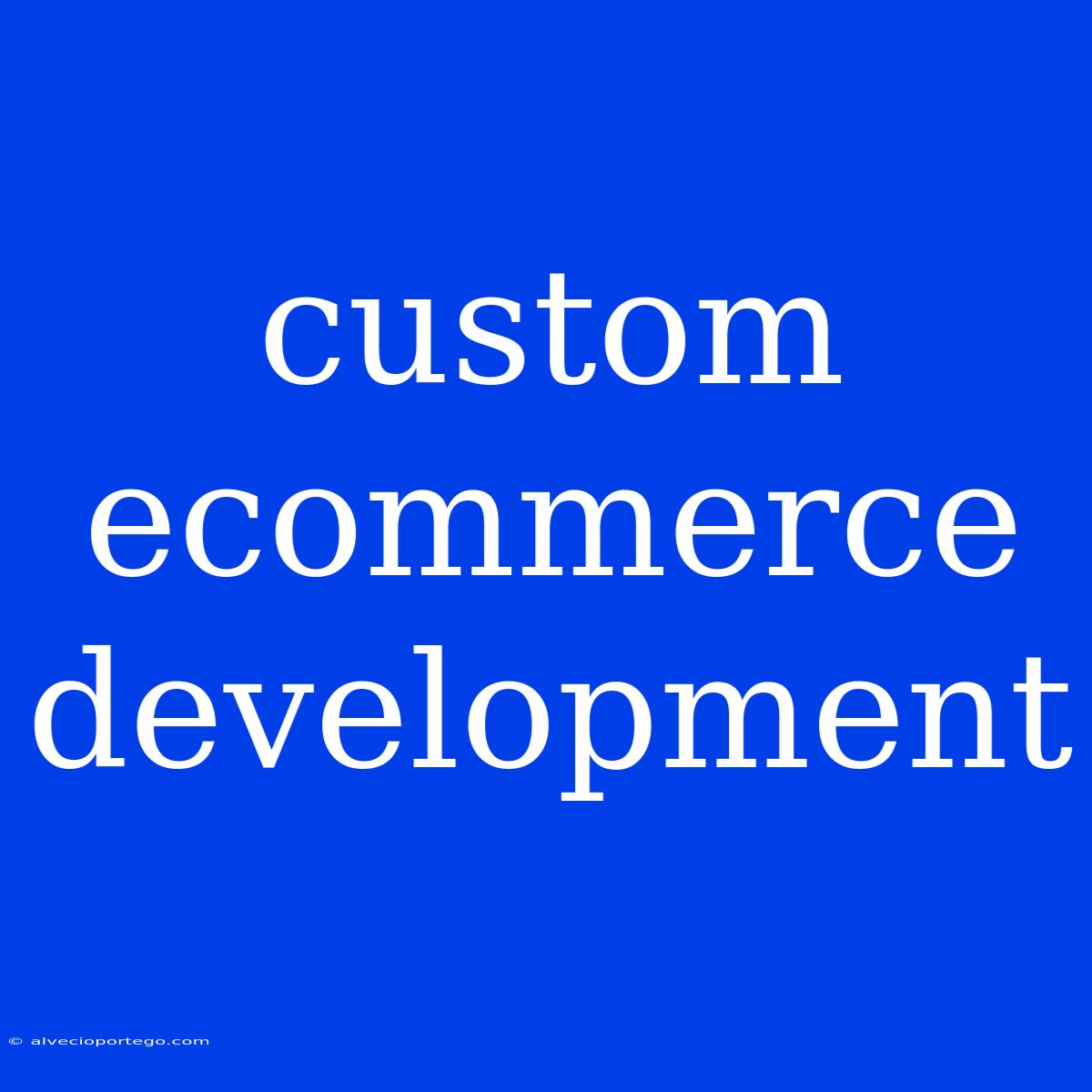 Custom Ecommerce Development