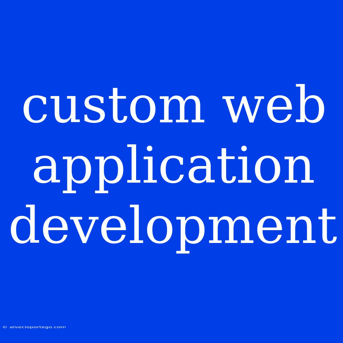 Custom Web Application Development