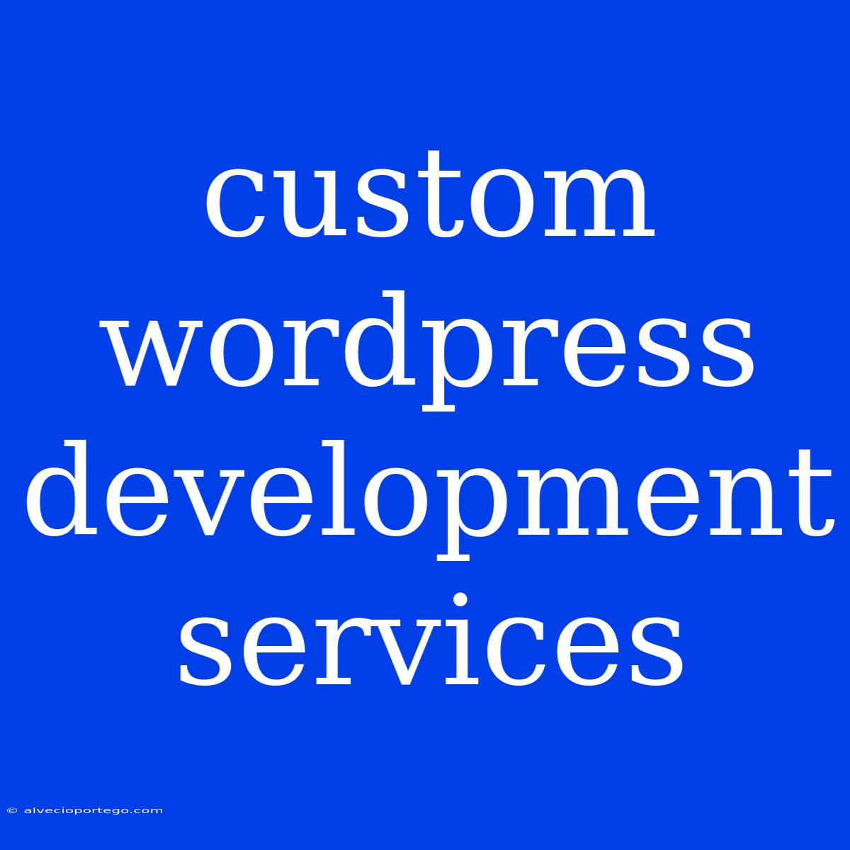 Custom Wordpress Development Services