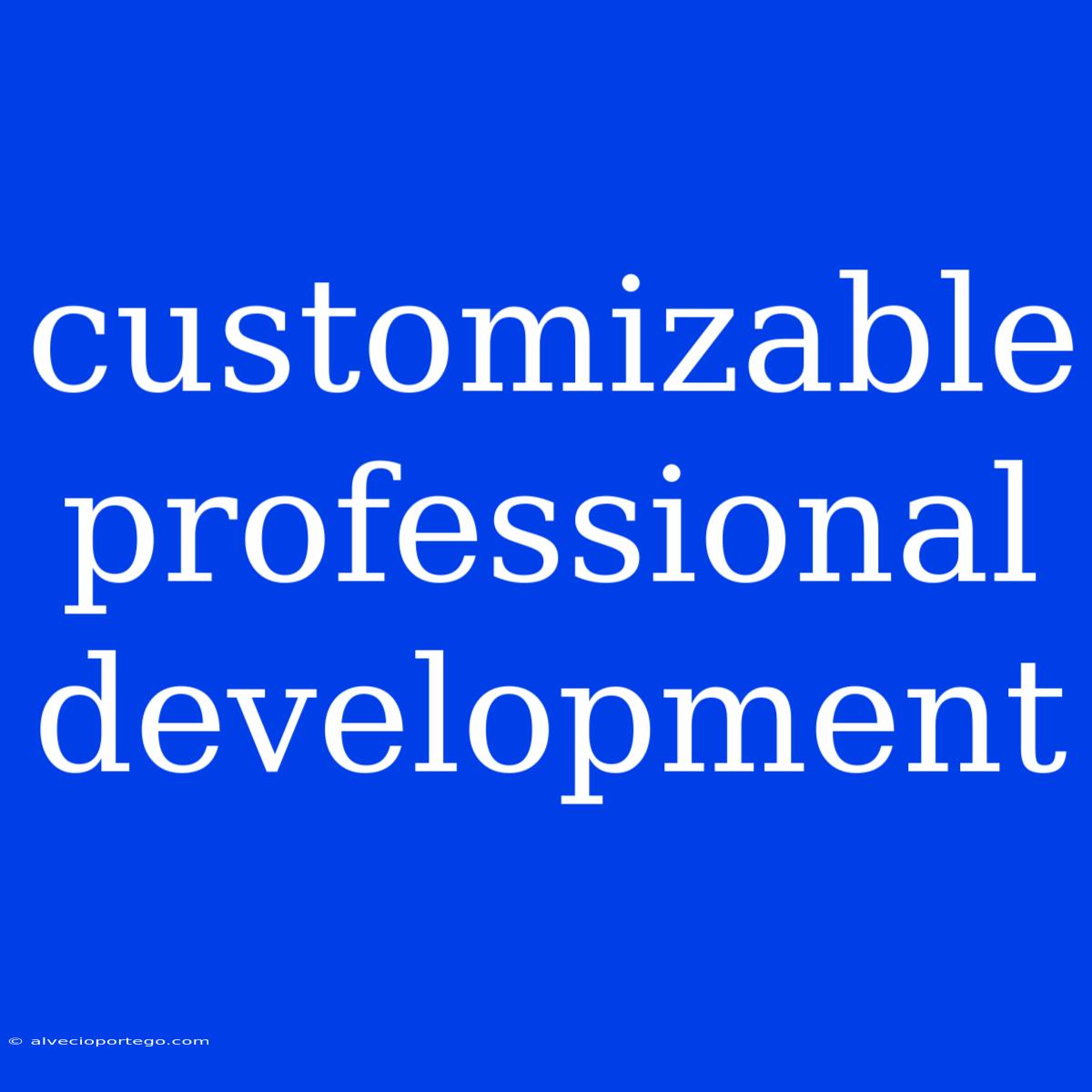 Customizable Professional Development