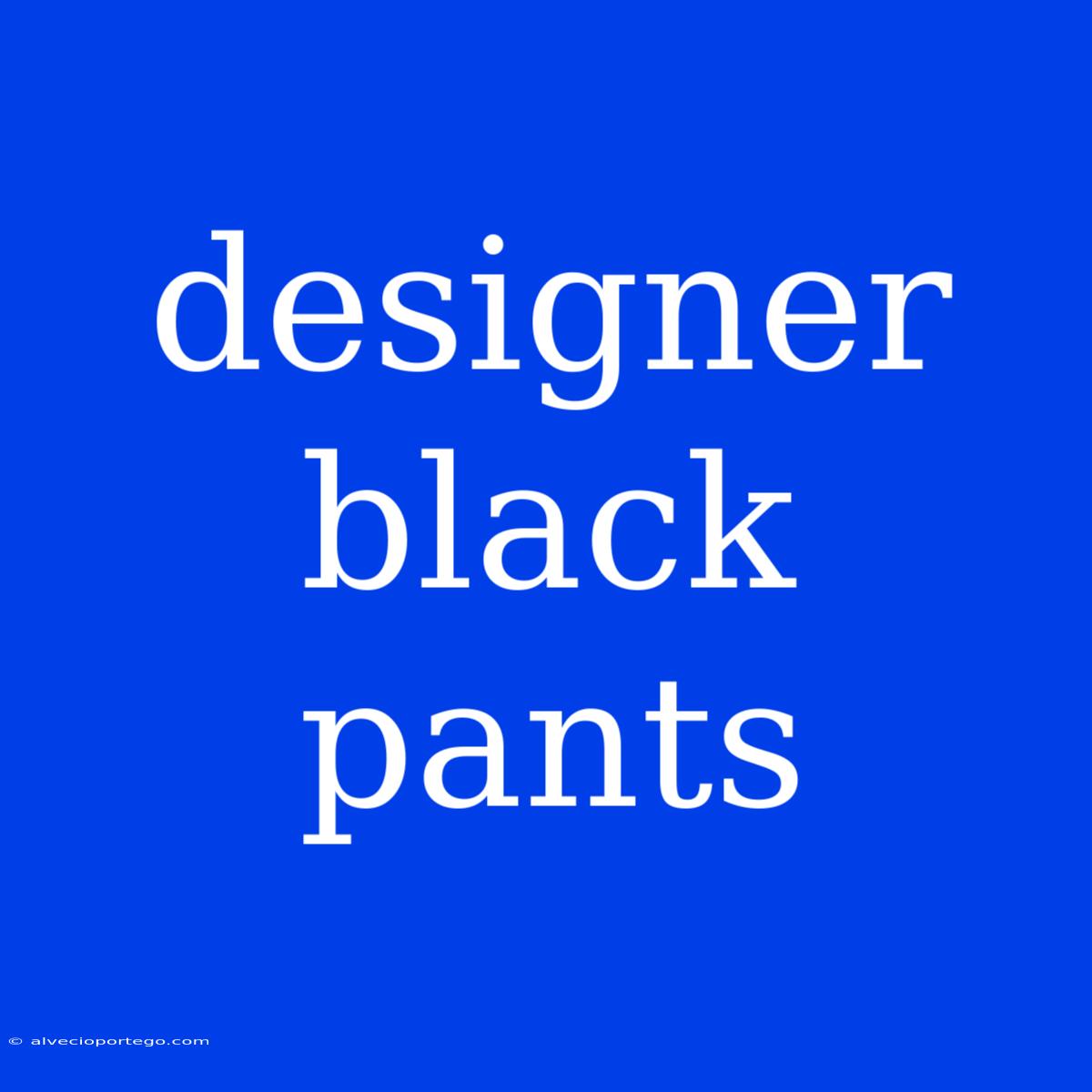 Designer Black Pants