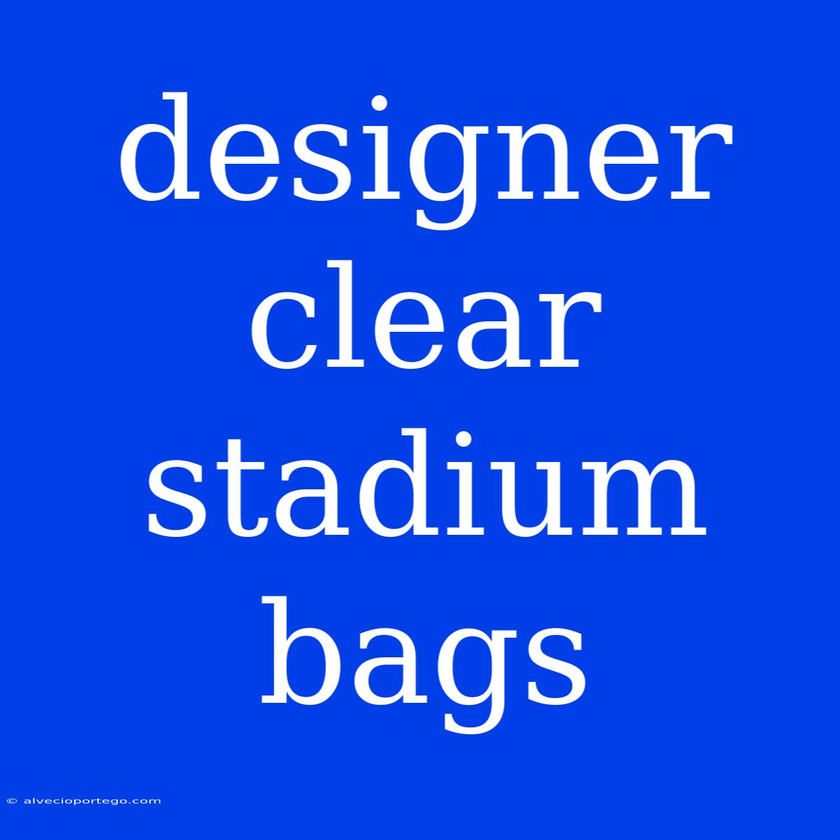 Designer Clear Stadium Bags