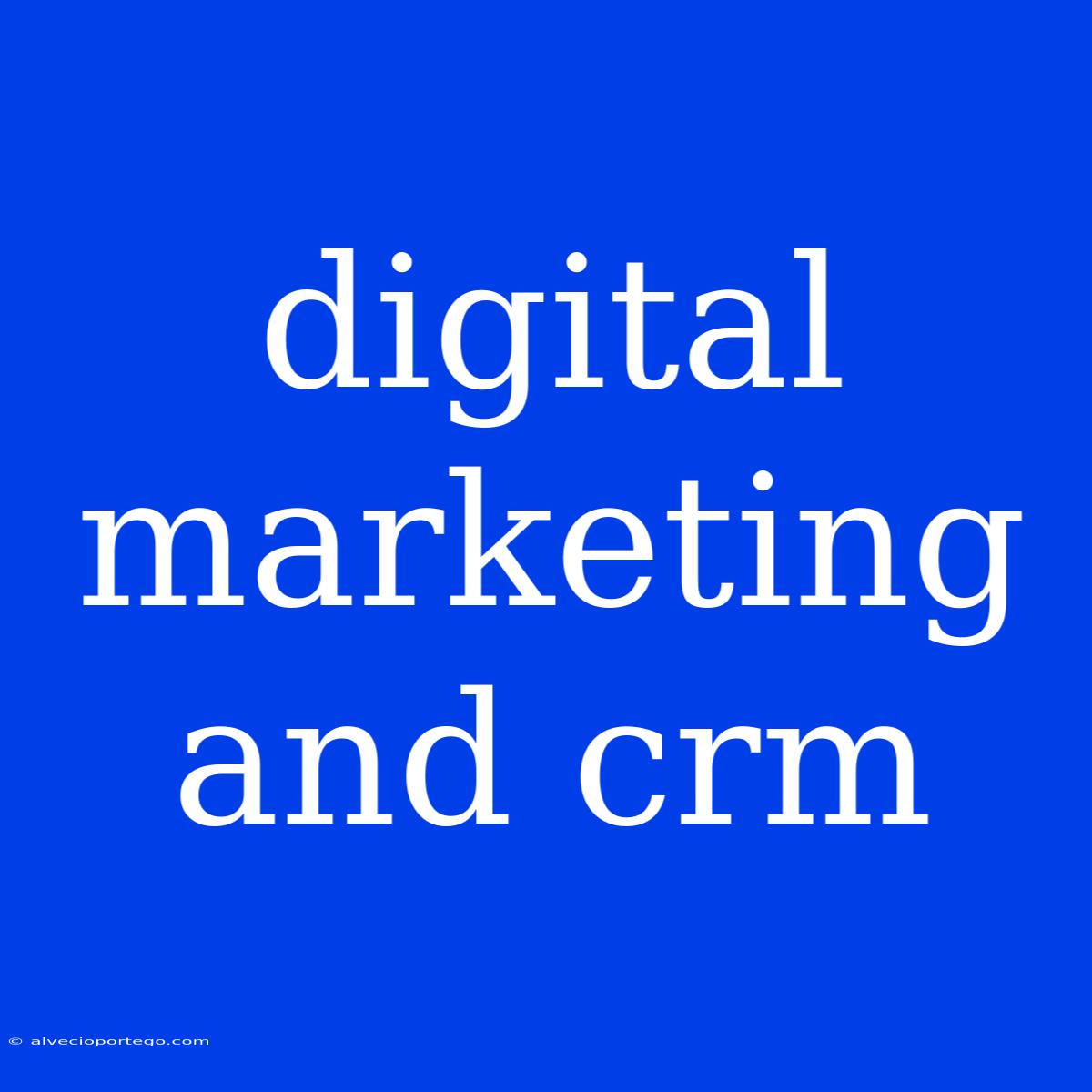 Digital Marketing And Crm