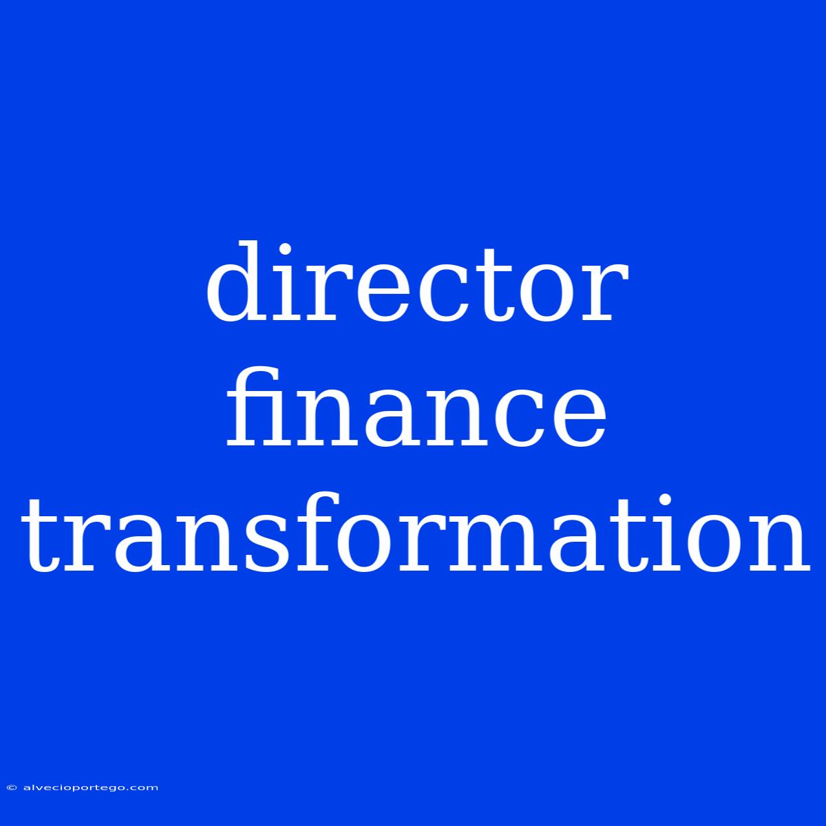 Director Finance Transformation