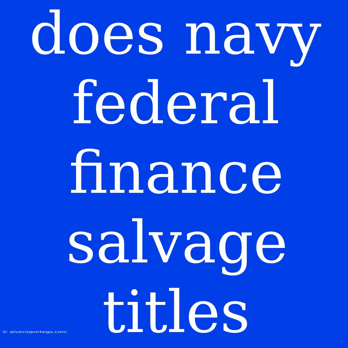 Does Navy Federal Finance Salvage Titles