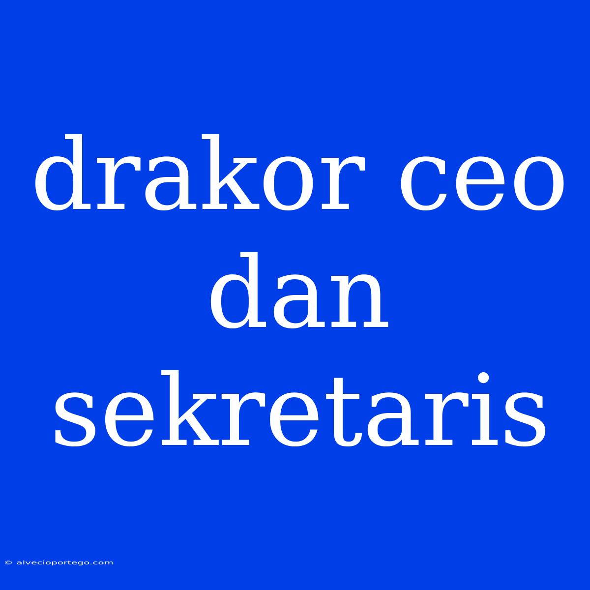 Drakor Ceo Dan Sekretaris