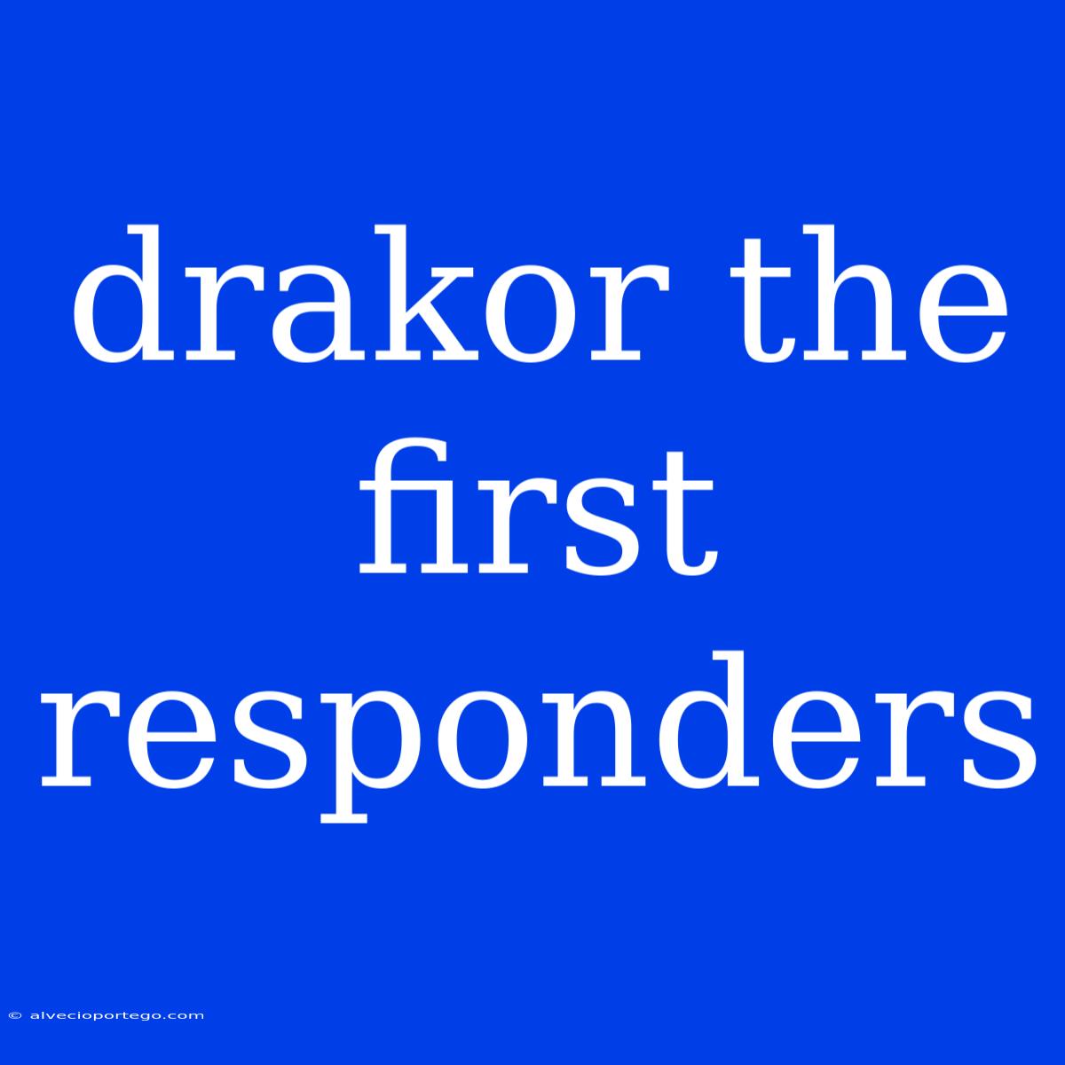 Drakor The First Responders