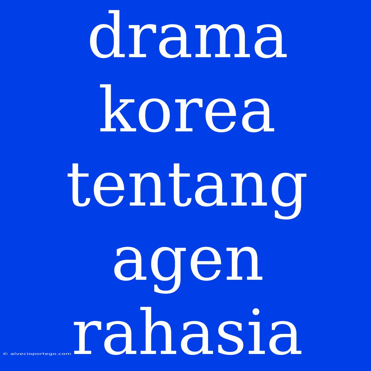 Drama Korea Tentang Agen Rahasia