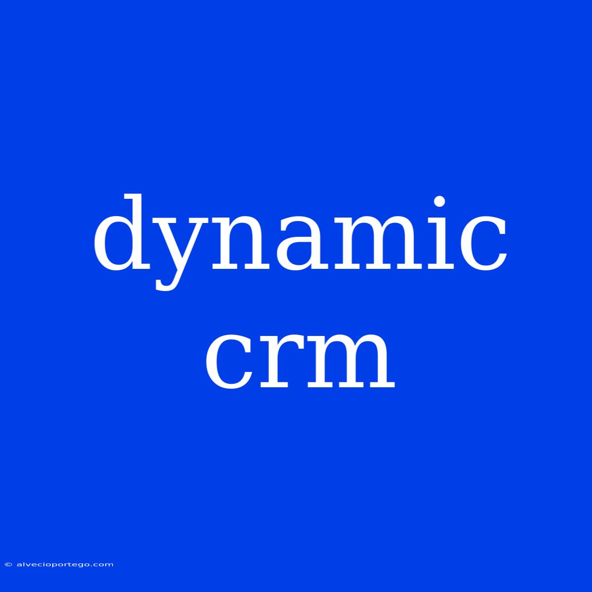 Dynamic Crm