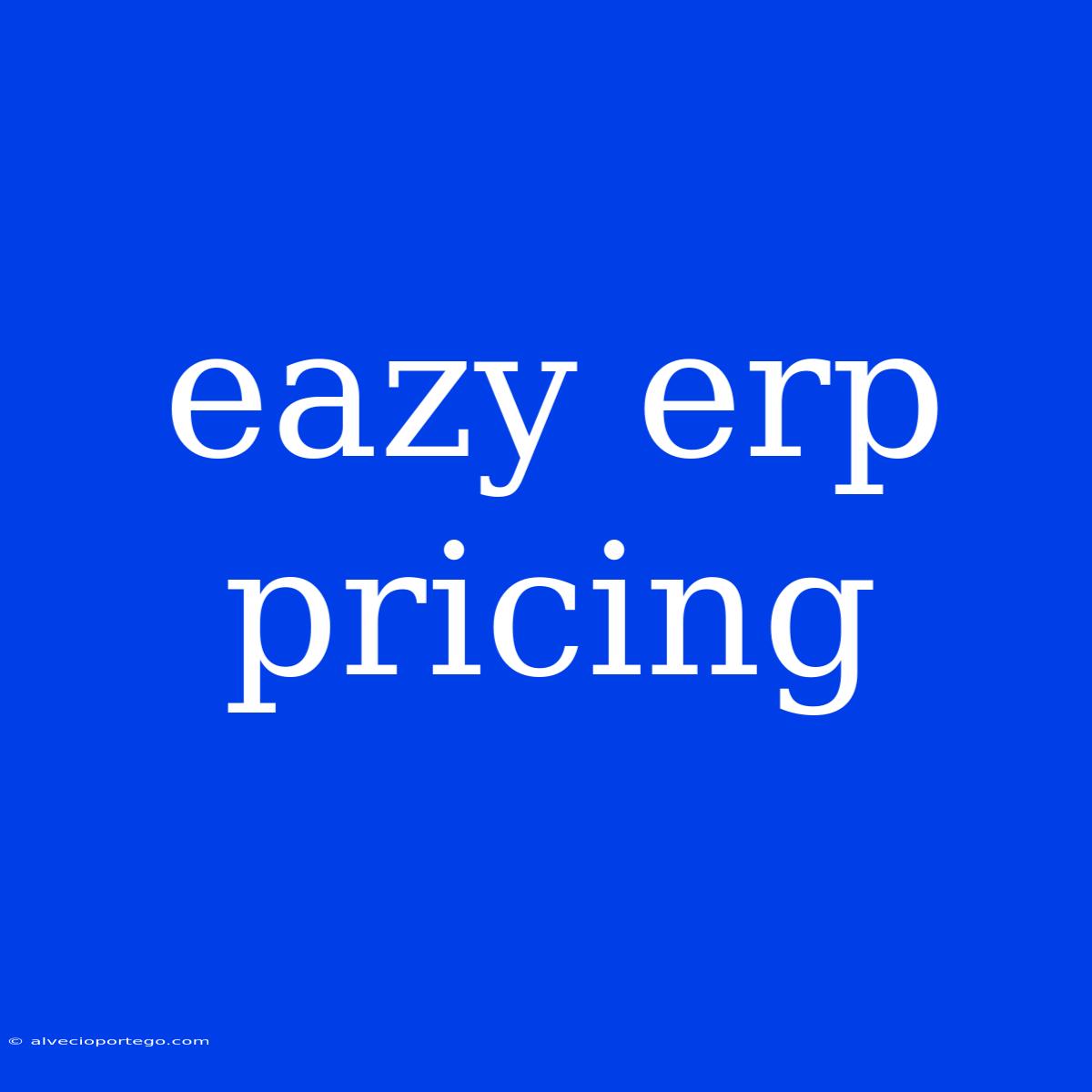 Eazy Erp Pricing