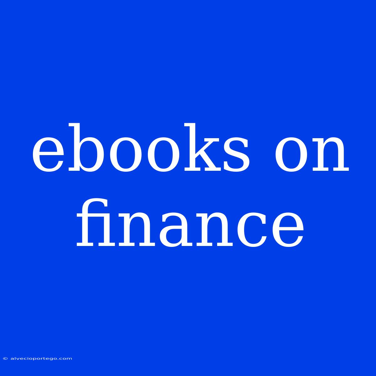 Ebooks On Finance