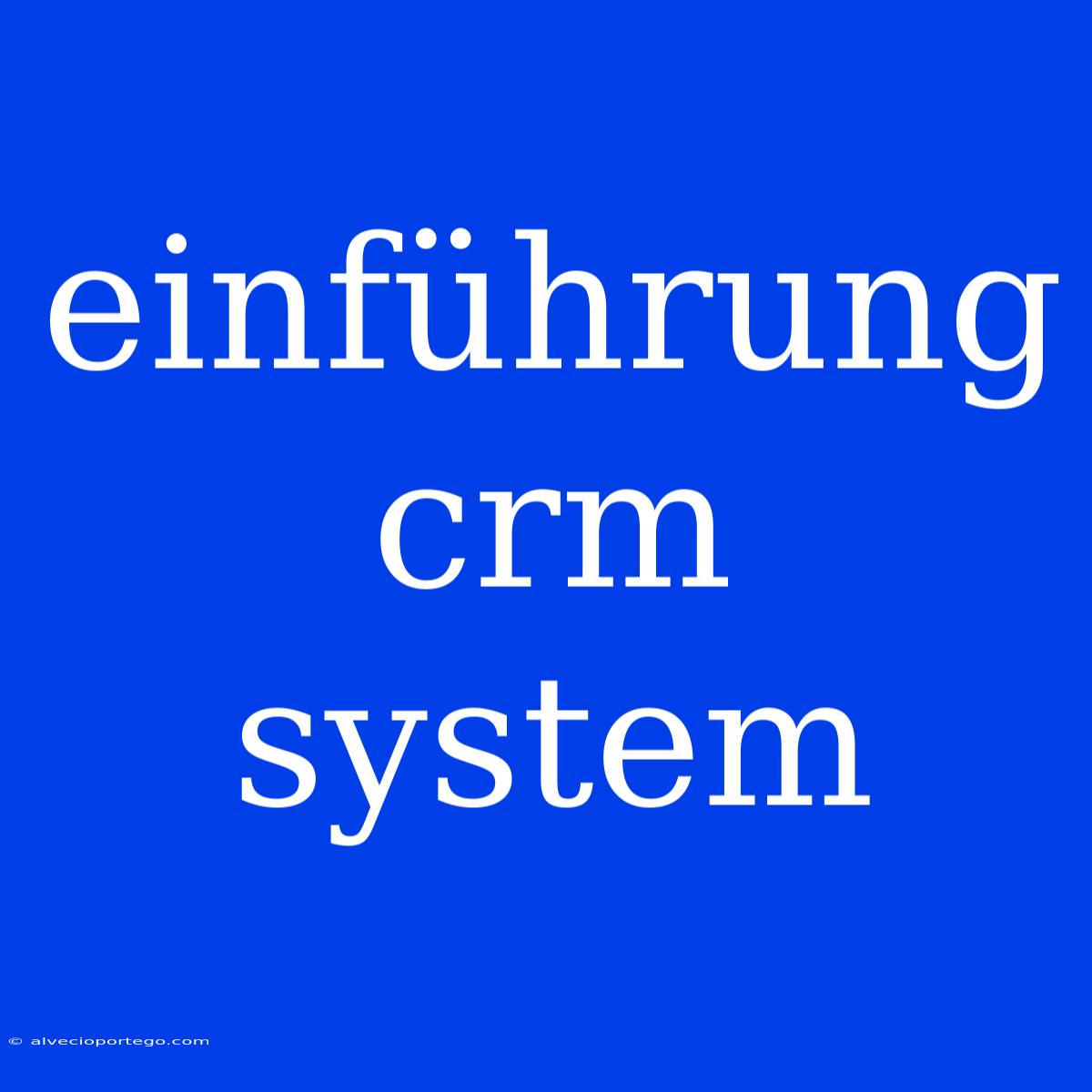 Einführung Crm System