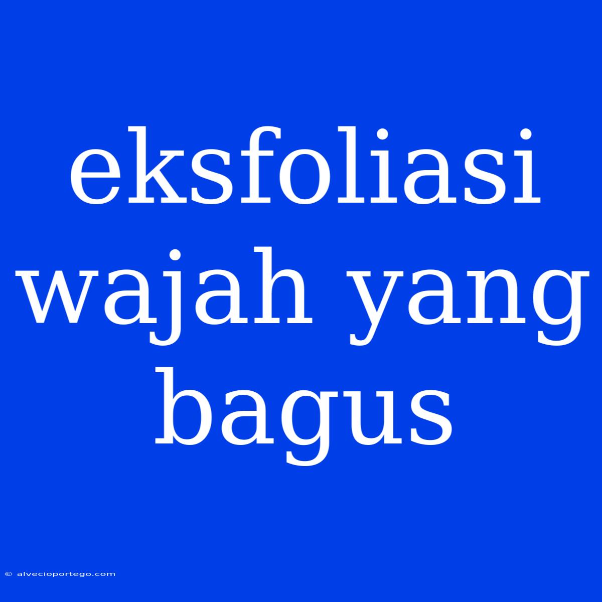 Eksfoliasi Wajah Yang Bagus