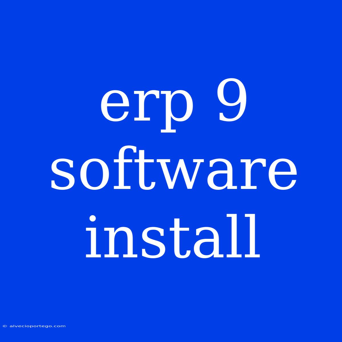 Erp 9 Software Install