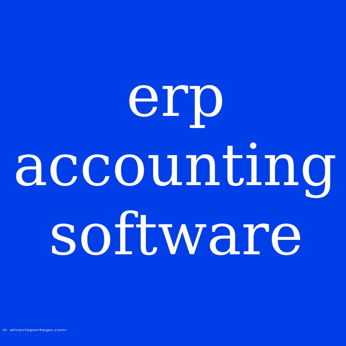 Erp Accounting Software