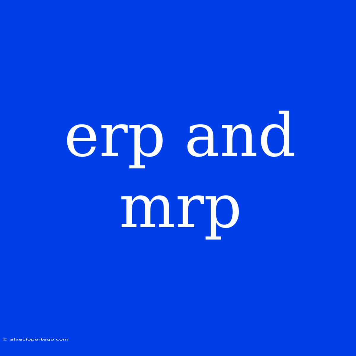 Erp And Mrp