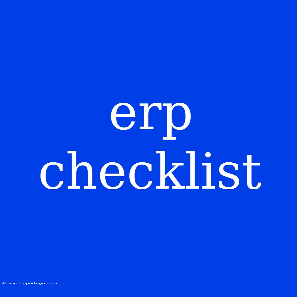 Erp Checklist