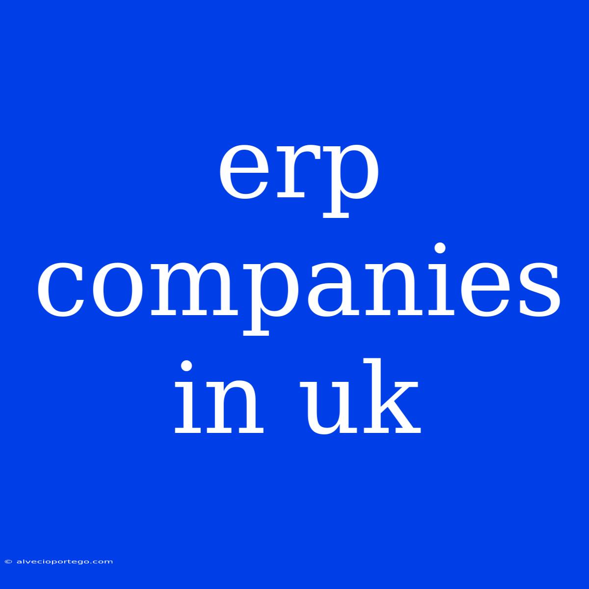 Erp Companies In Uk