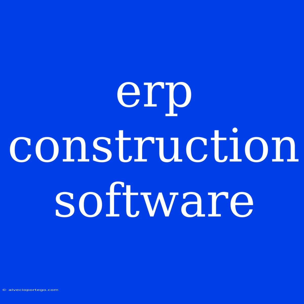 Erp Construction Software