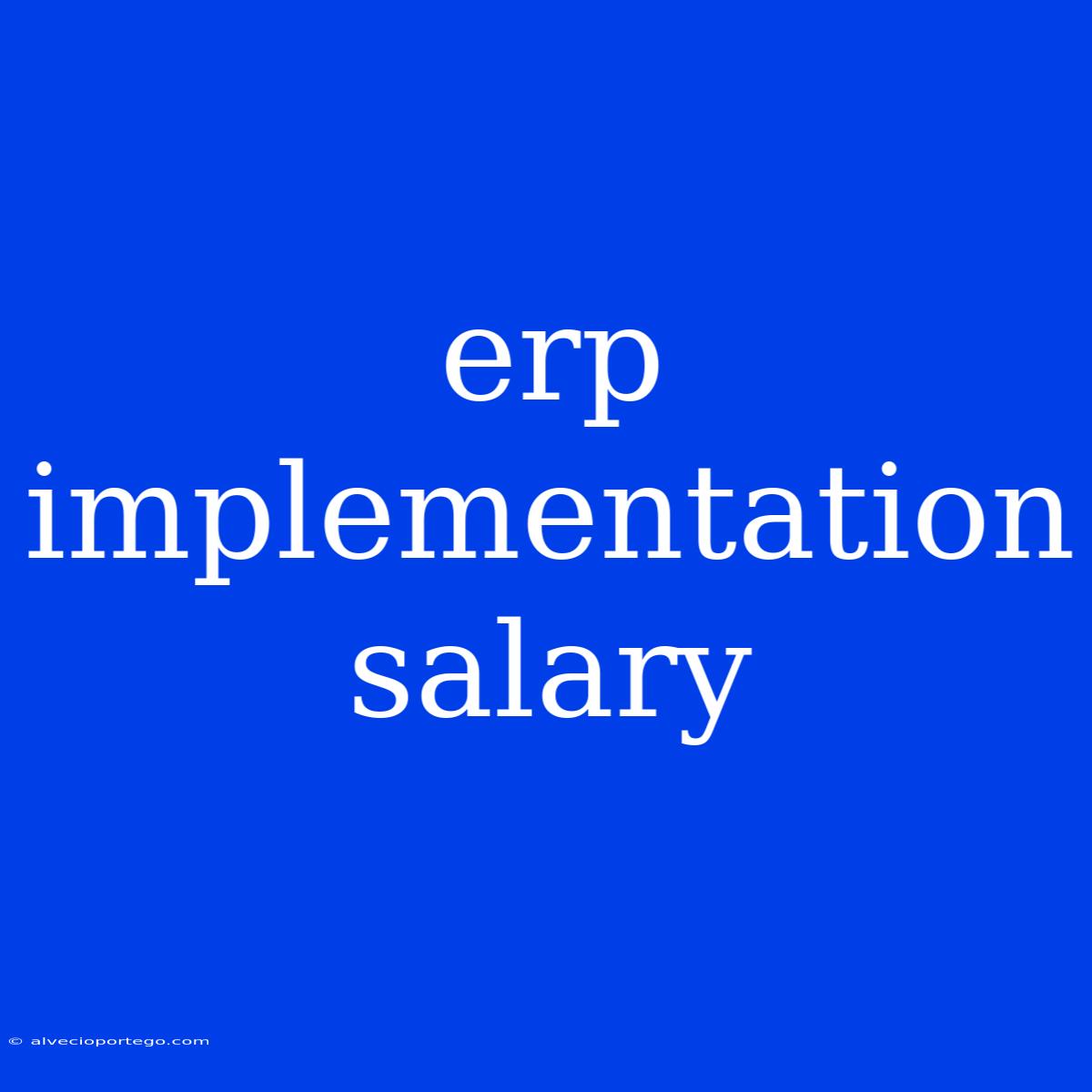 Erp Implementation Salary