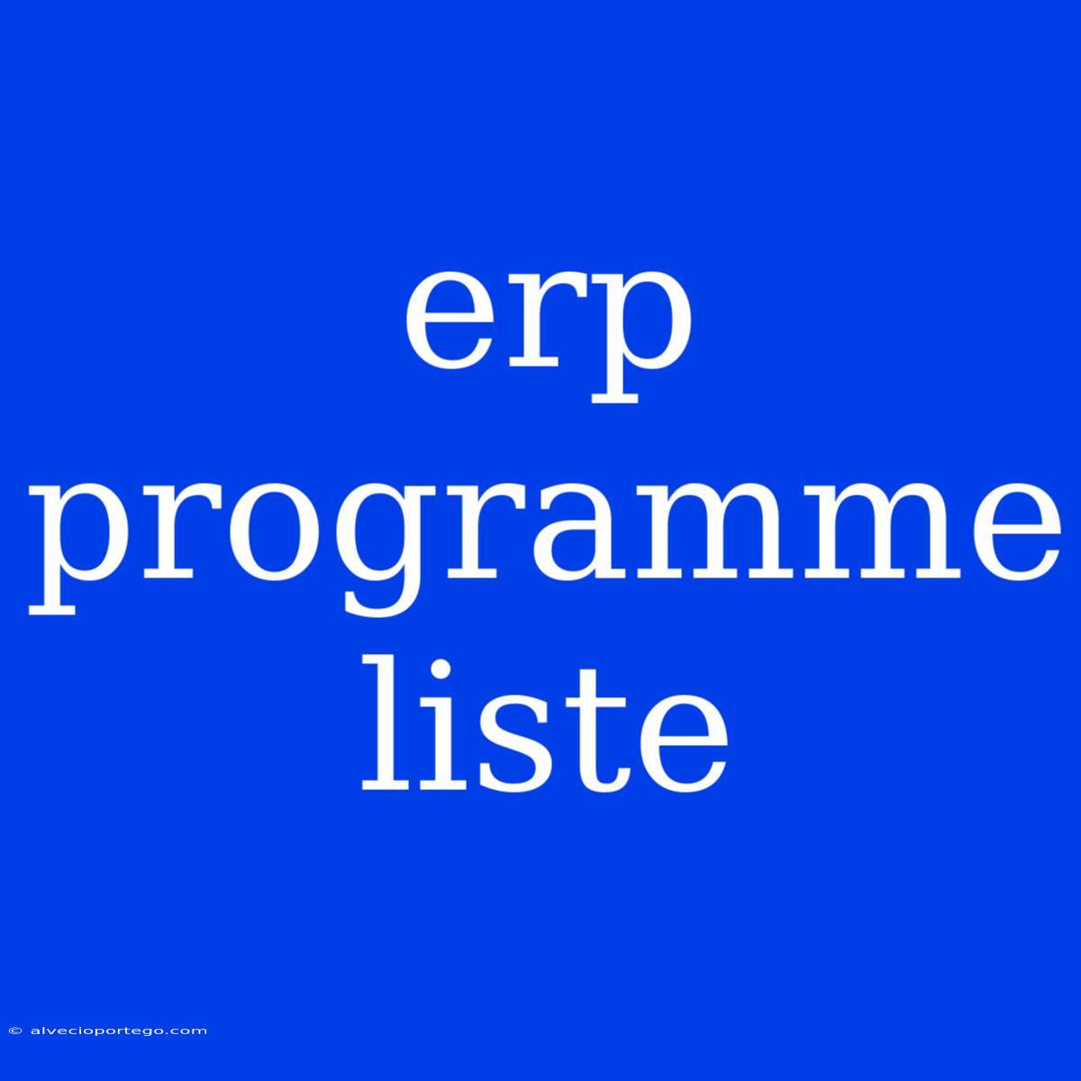 Erp Programme Liste