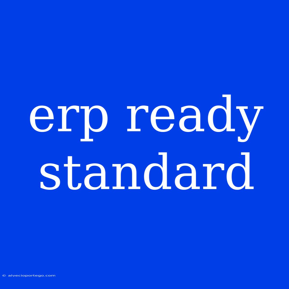 Erp Ready Standard