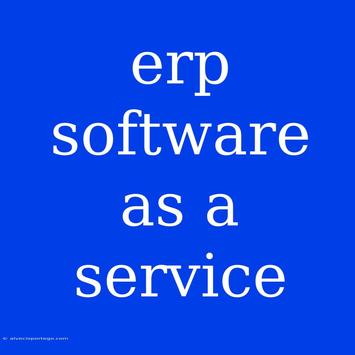 Erp Software As A Service