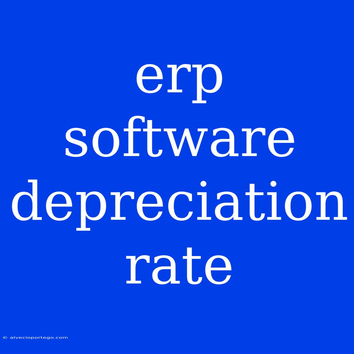 Erp Software Depreciation Rate