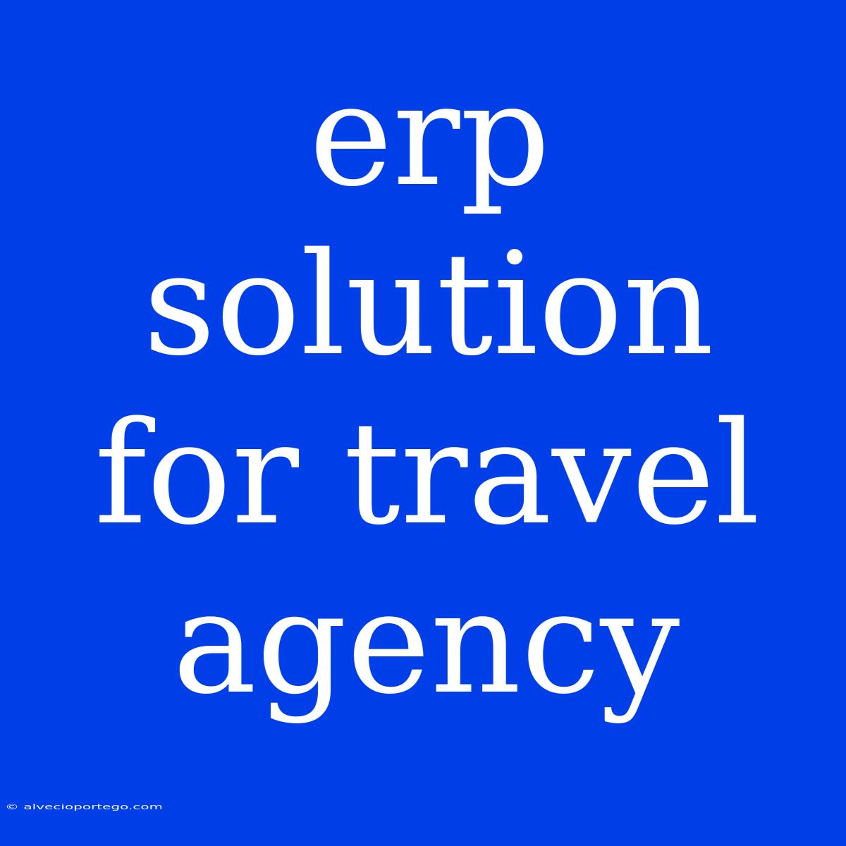 Erp Solution For Travel Agency