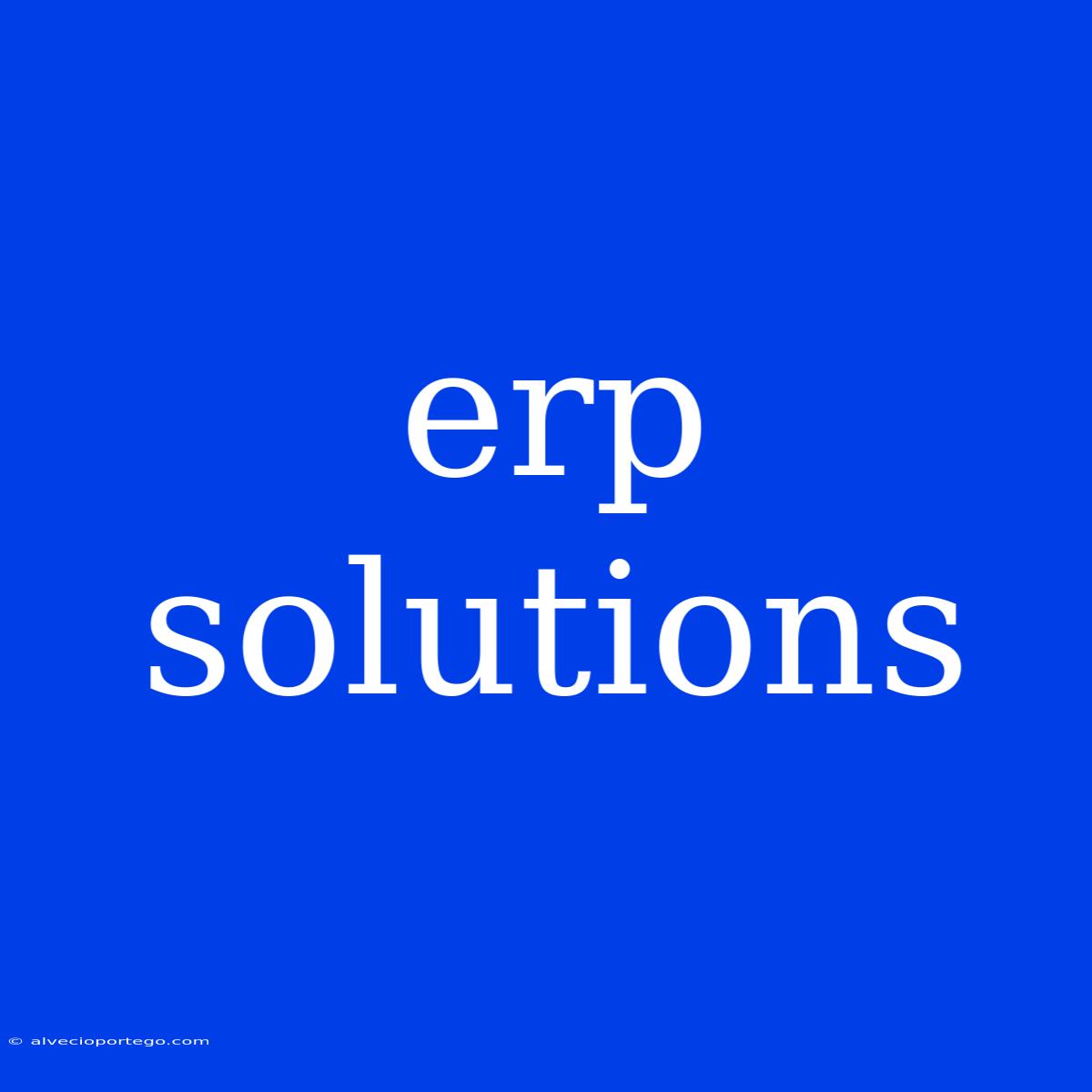 Erp Solutions