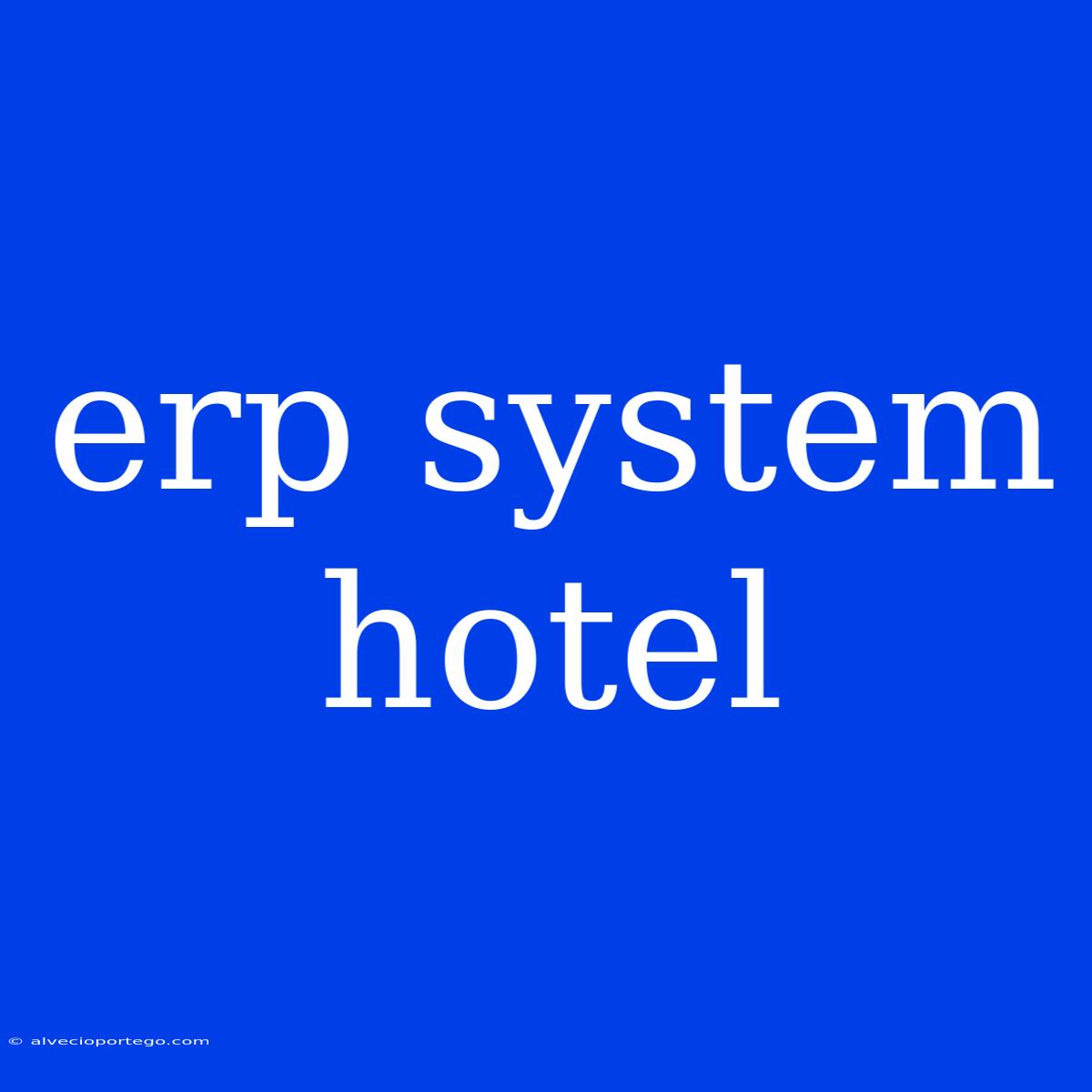 Erp System Hotel