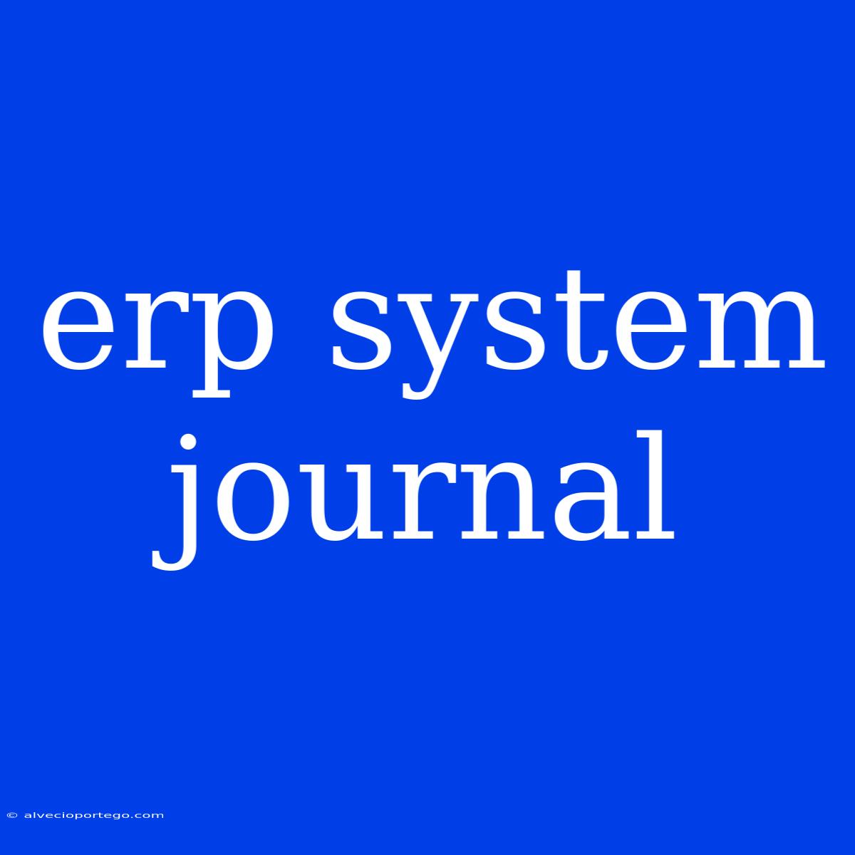 Erp System Journal