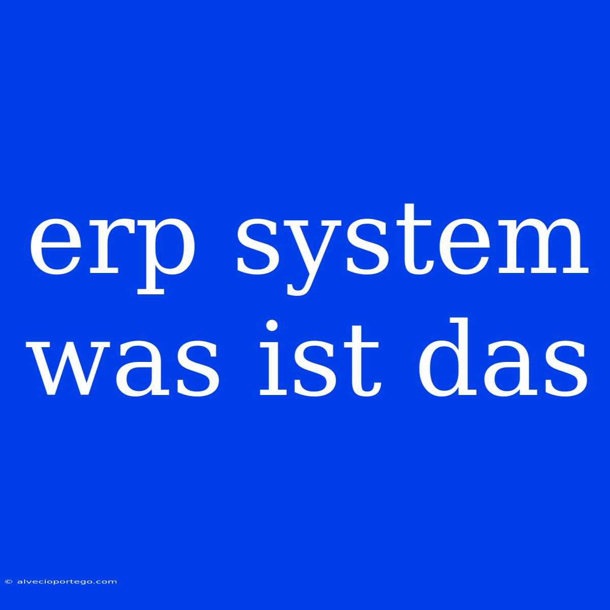 Erp System Was Ist Das