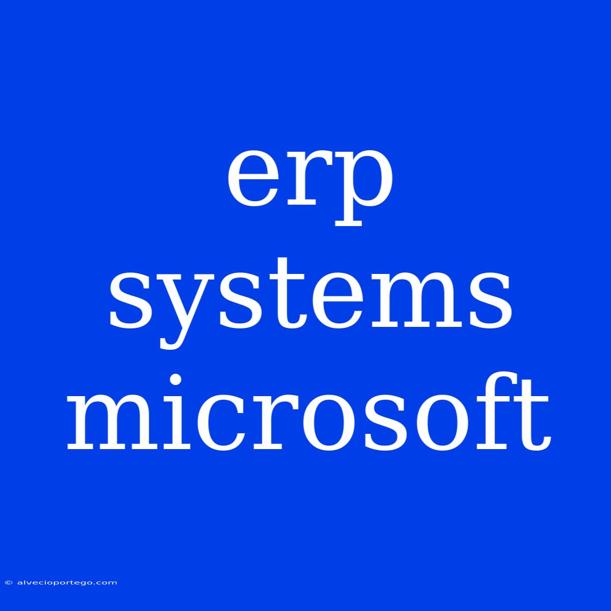 Erp Systems Microsoft