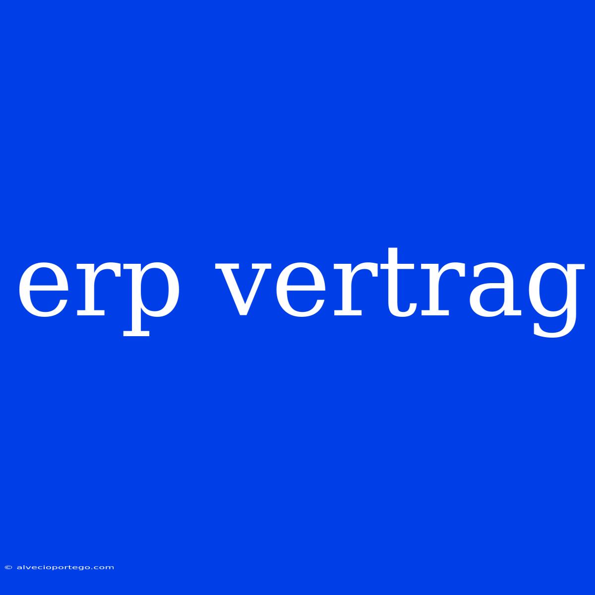 Erp Vertrag