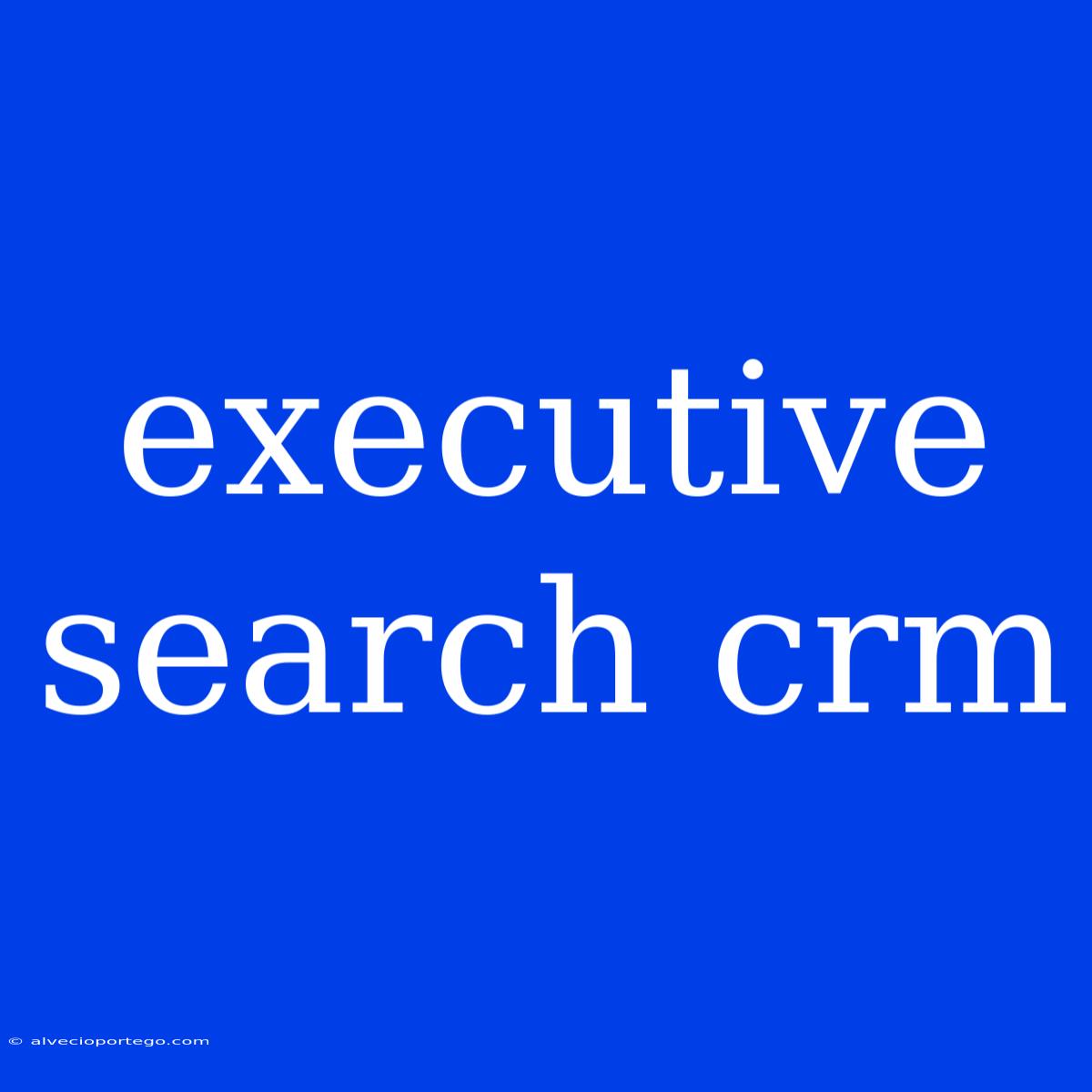 Executive Search Crm