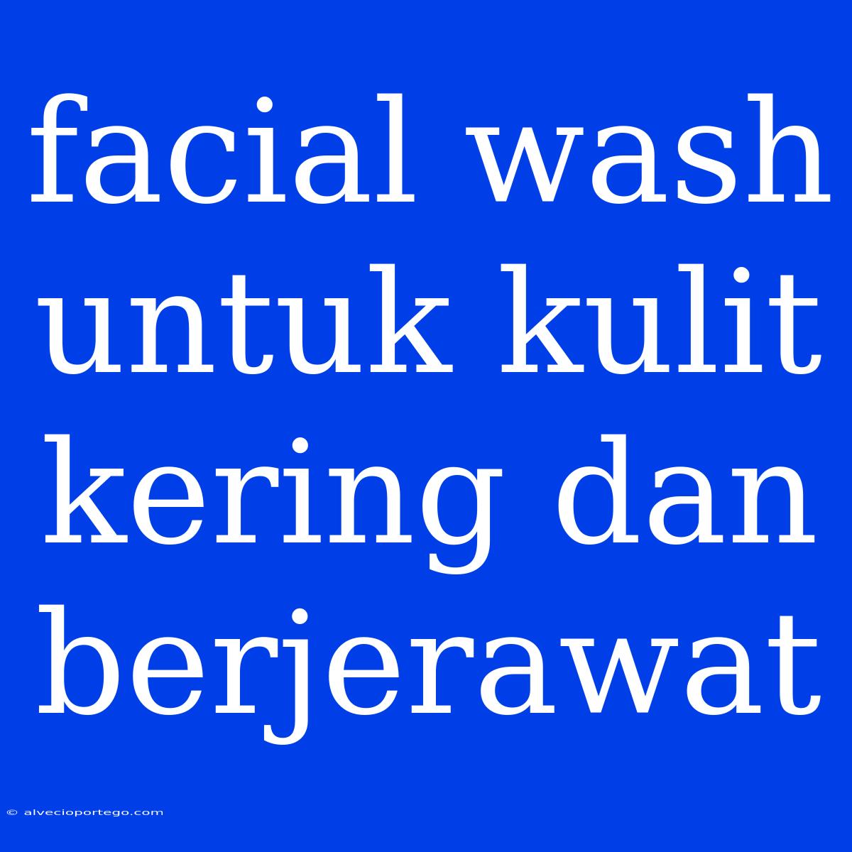 Facial Wash Untuk Kulit Kering Dan Berjerawat