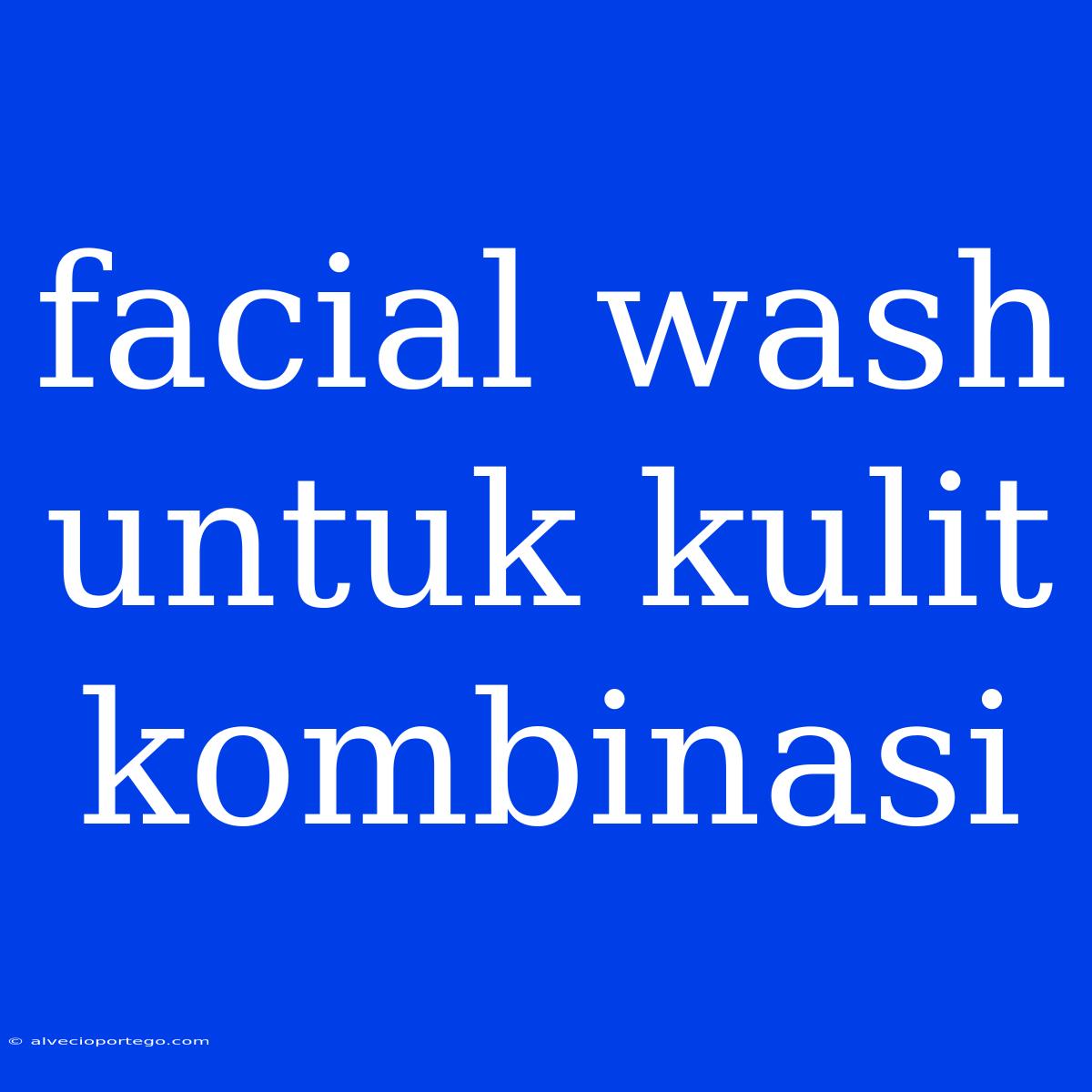 Facial Wash Untuk Kulit Kombinasi